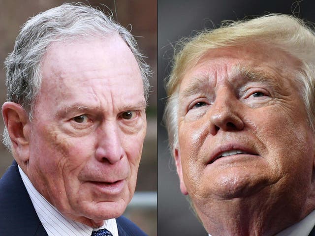 A combination image of billionaire Michael Bloomberg and Donald Trump