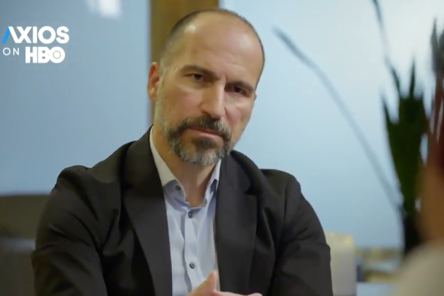 Uber chief executive Dara Khosrowshahi was interviewed for ‘Axios on HBO’