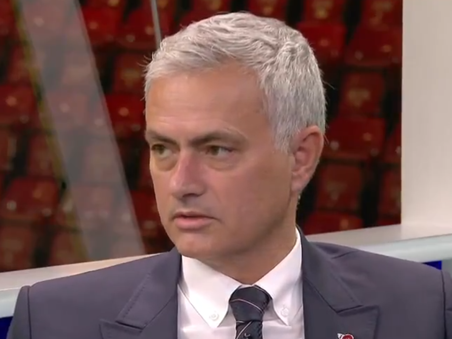 Jose Mourinho is pictured on Sky Sports