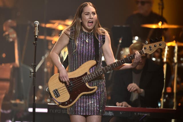 Este Haim performs with her band Haim at Radio City Music Hall on 26 January 2018 in New York City.