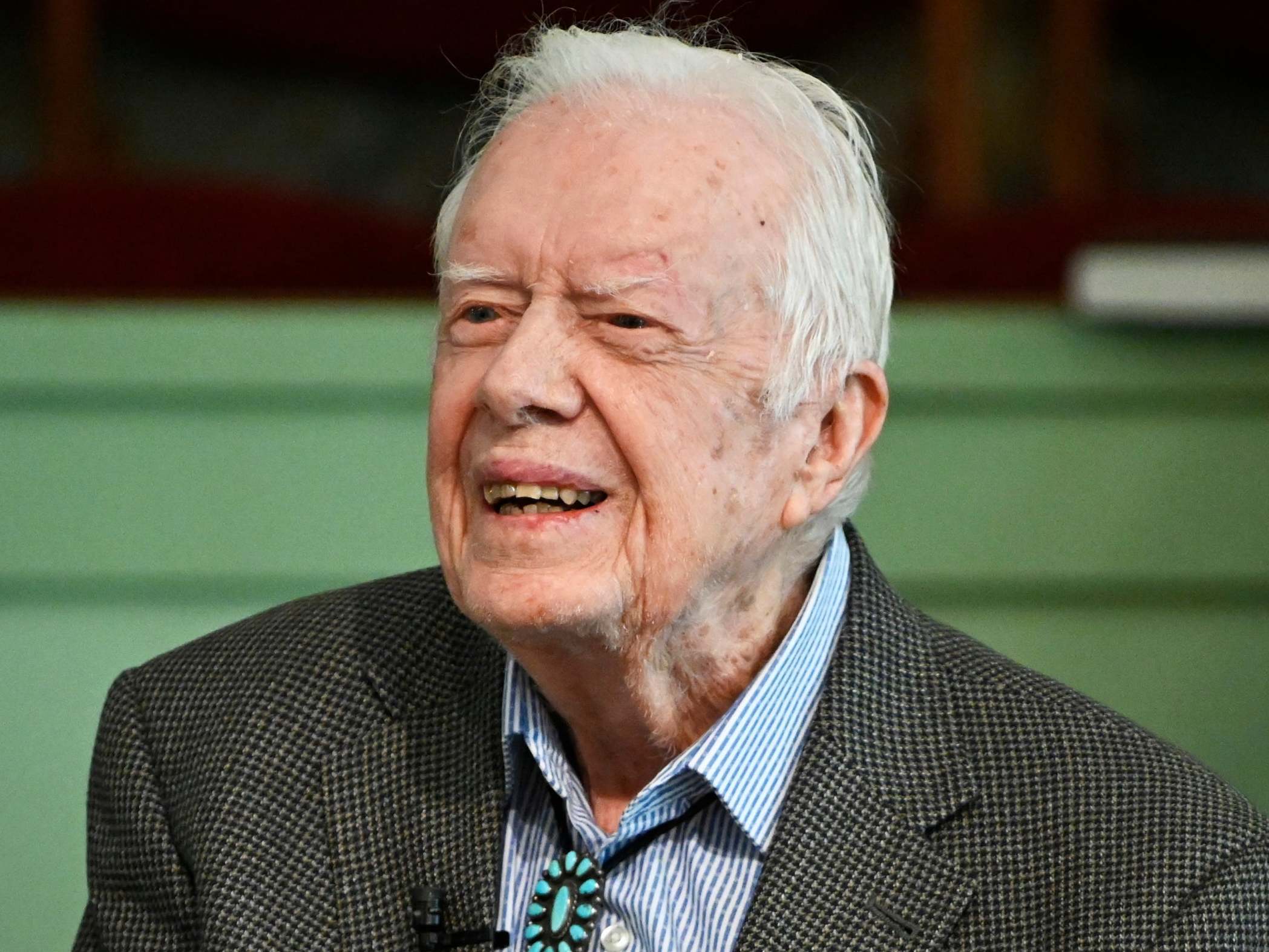 Jimmy Carter teaches Sunday school at Maranatha Baptist Church in Plains, Georgia, on 3 November