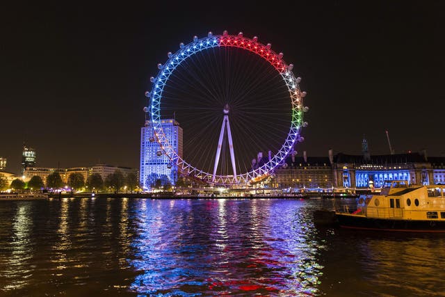 Facebook lights up the London Eye with the colours of political parties to track conversation in the 2015 election