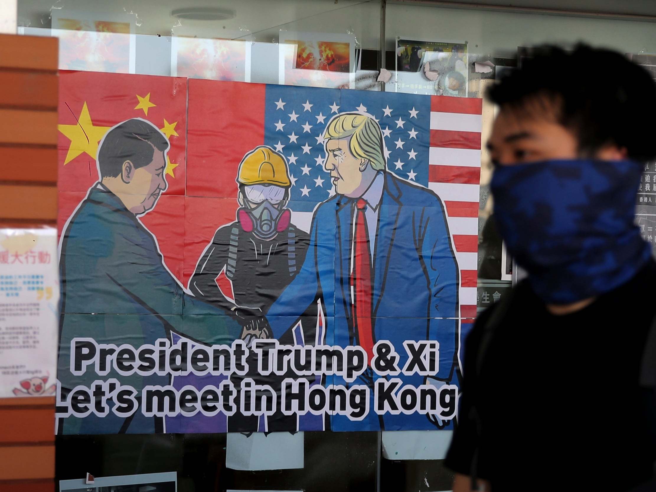 A pro-democracy poster at the campus of the University of Hong Kong