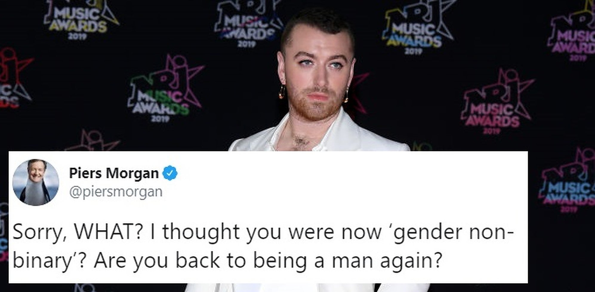 Piers Morgan Tv Host Criticizes Non Binary Singer Sam Smith For