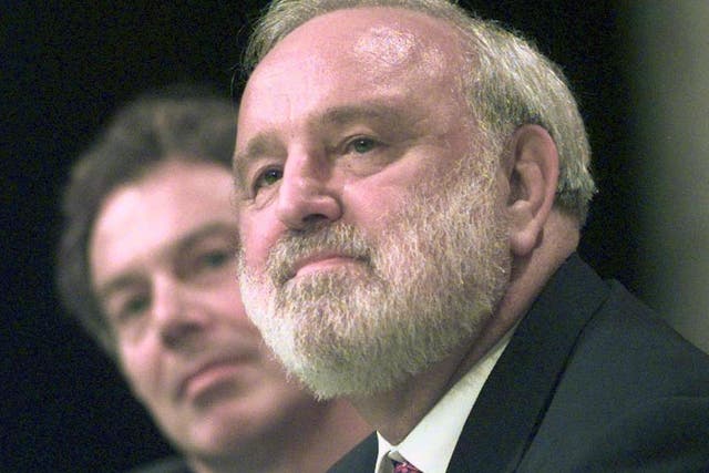 Tony Blair and former Labour Health Secretary Frank Dobson before at the party's conference in Bournemouth in 1999.