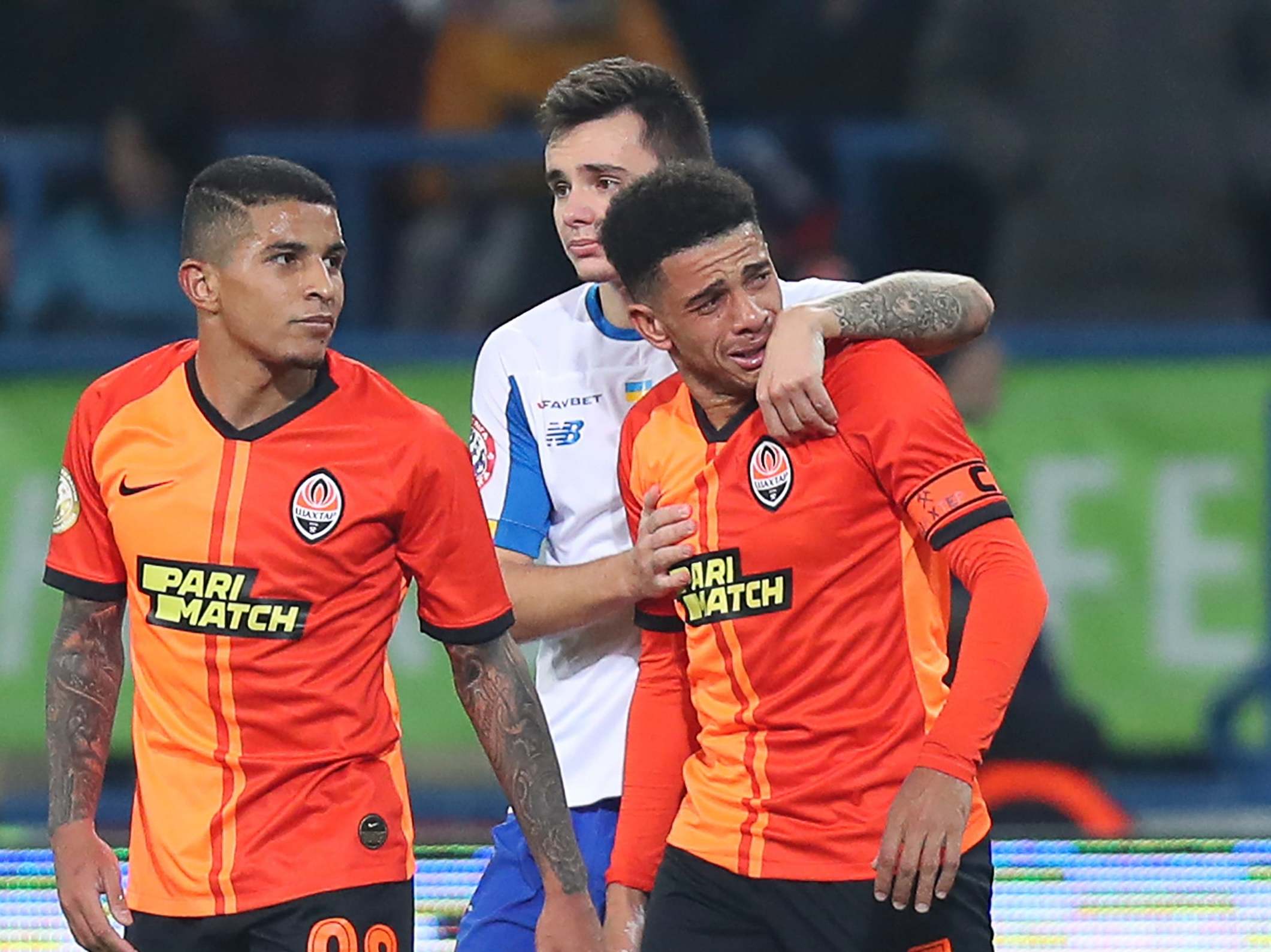 Taison was seen in tears after the abuse