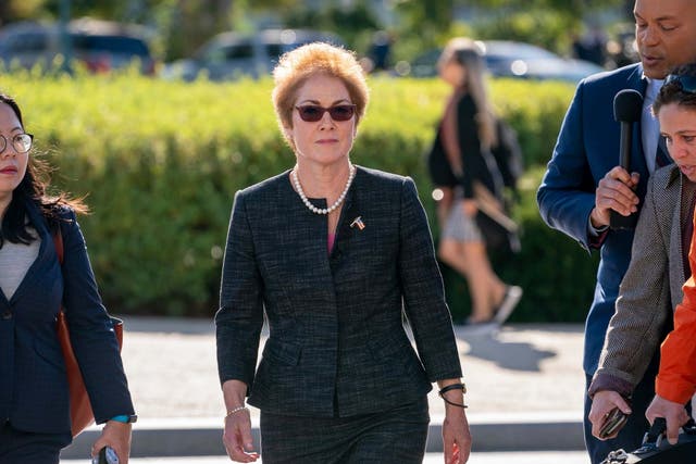 Former US ambassador to Ukraine Marie Yovanovitch arrives on Capitol Hill to testify in the impeachment inquiry