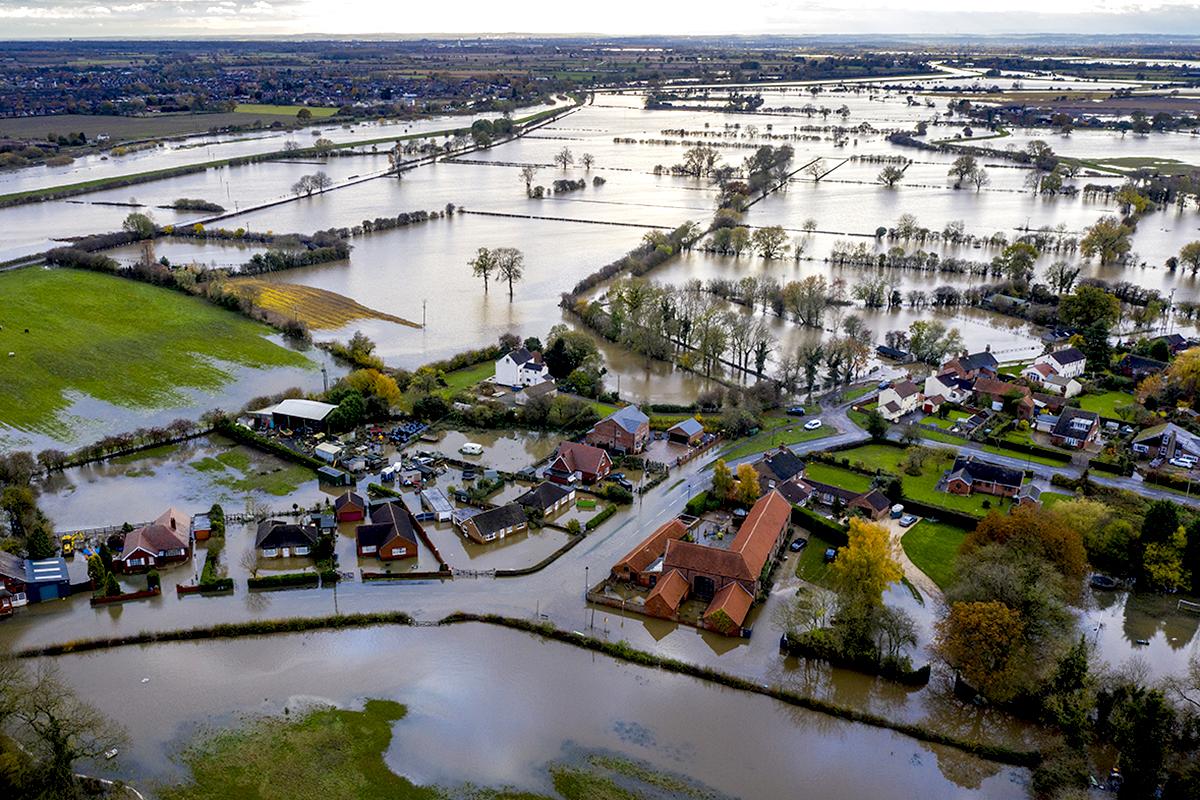 Fishlakes in Doncaster, South Yorkshire experienced severe river flooding in 2019