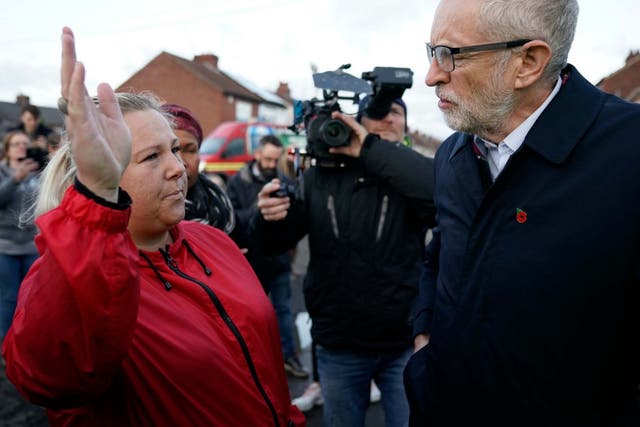 Jeremy Corbyn meets families and volunteers in flood-hit Doncaster, South Yorkshire