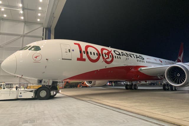 Long reach: the specially decorated Boeing 787-9 that Qantas is using for its Heathrow-Sydney nonstop