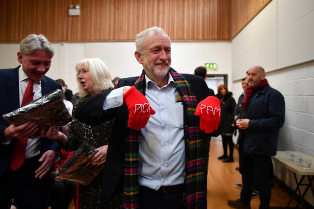 Jeremy Corbyn visits a community centre in Glasgow