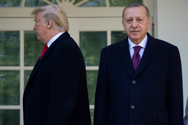 Donald Trump and Recep Tayyip Erdgan at the White House