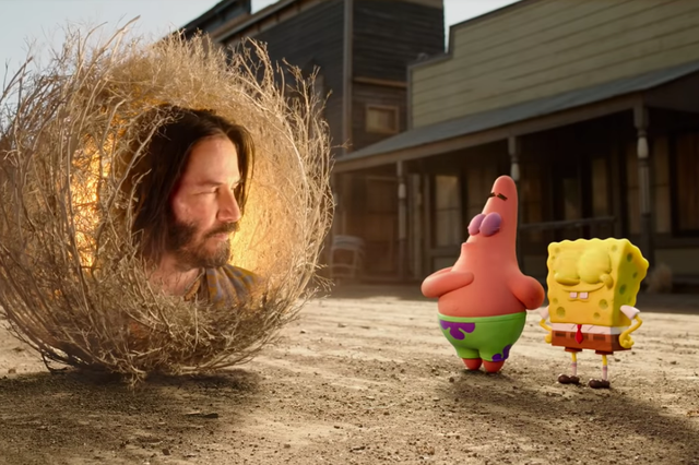 Keanu Reeves in the new SpongeBob SquarePants movie