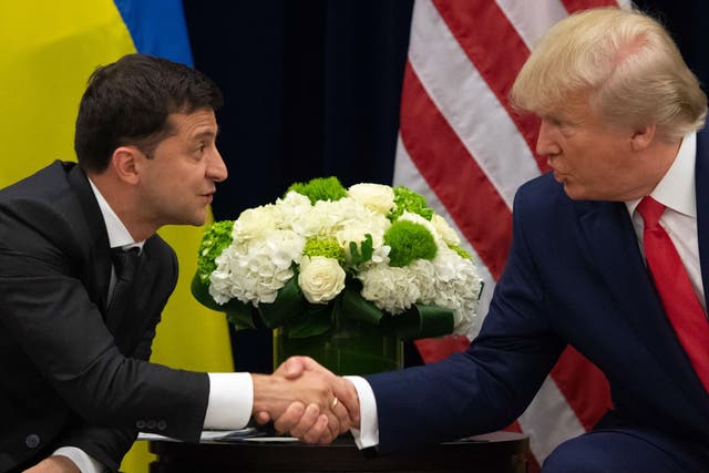 Mr Trump has always insisted his dealings with Volodymyr Zelensky were 'beautiful'