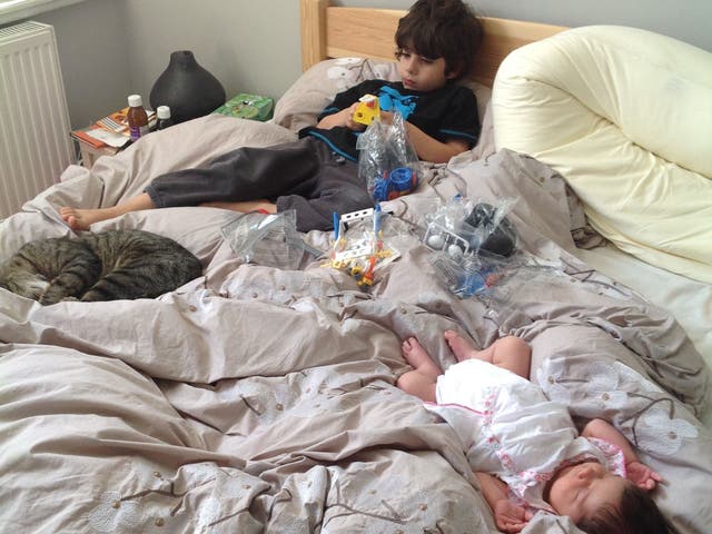 I have photographic evidence that my pets and kids can happily share a bed