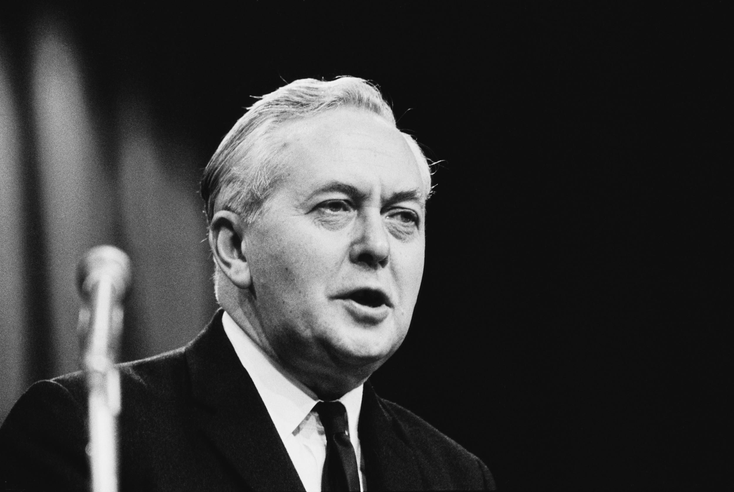 Prime Minister Harold Wilson speaks at Greenford, London, 4 March 1967