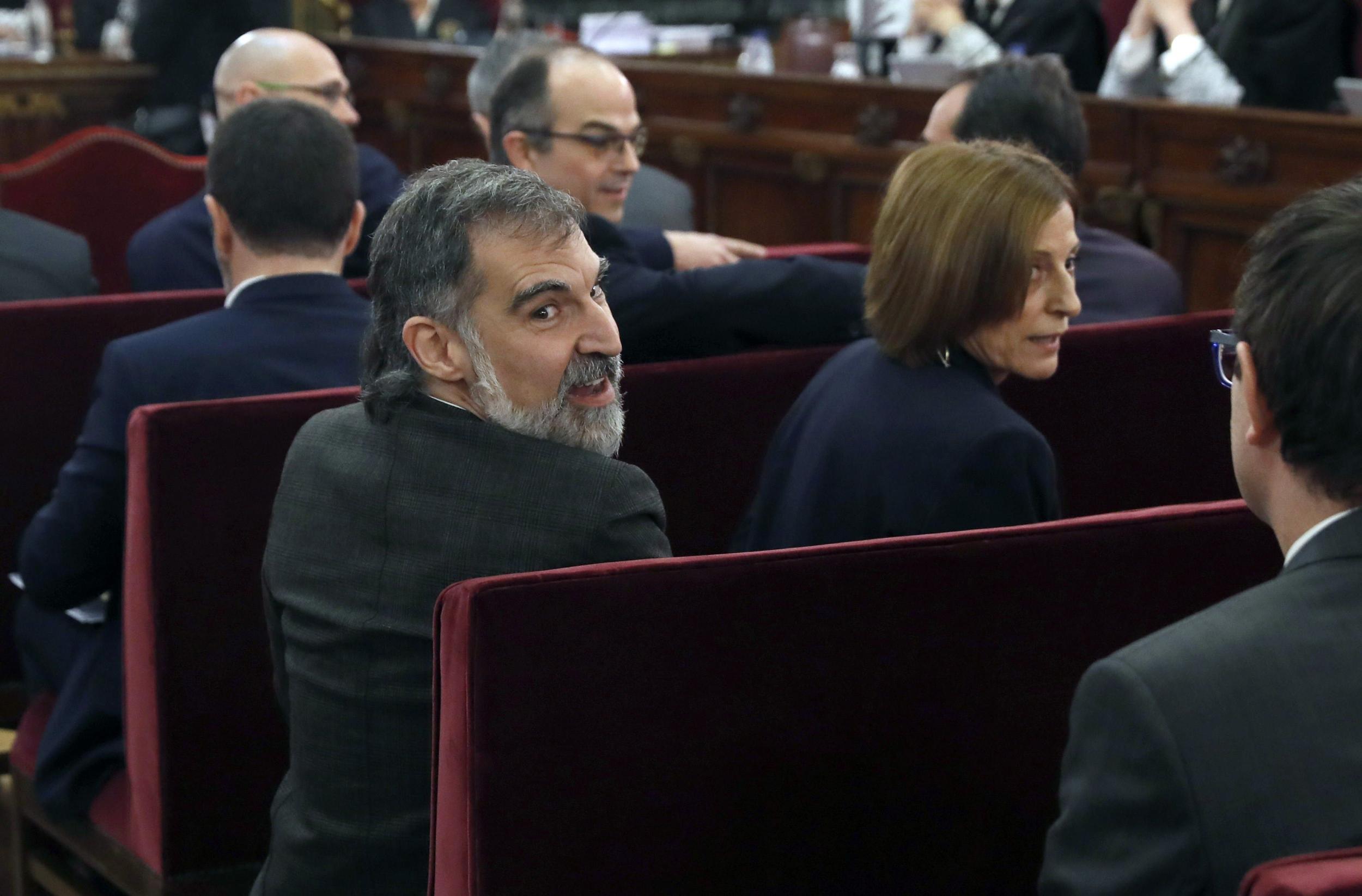 Jordi Cuixart at the beginning of his trial in February (Getty)
