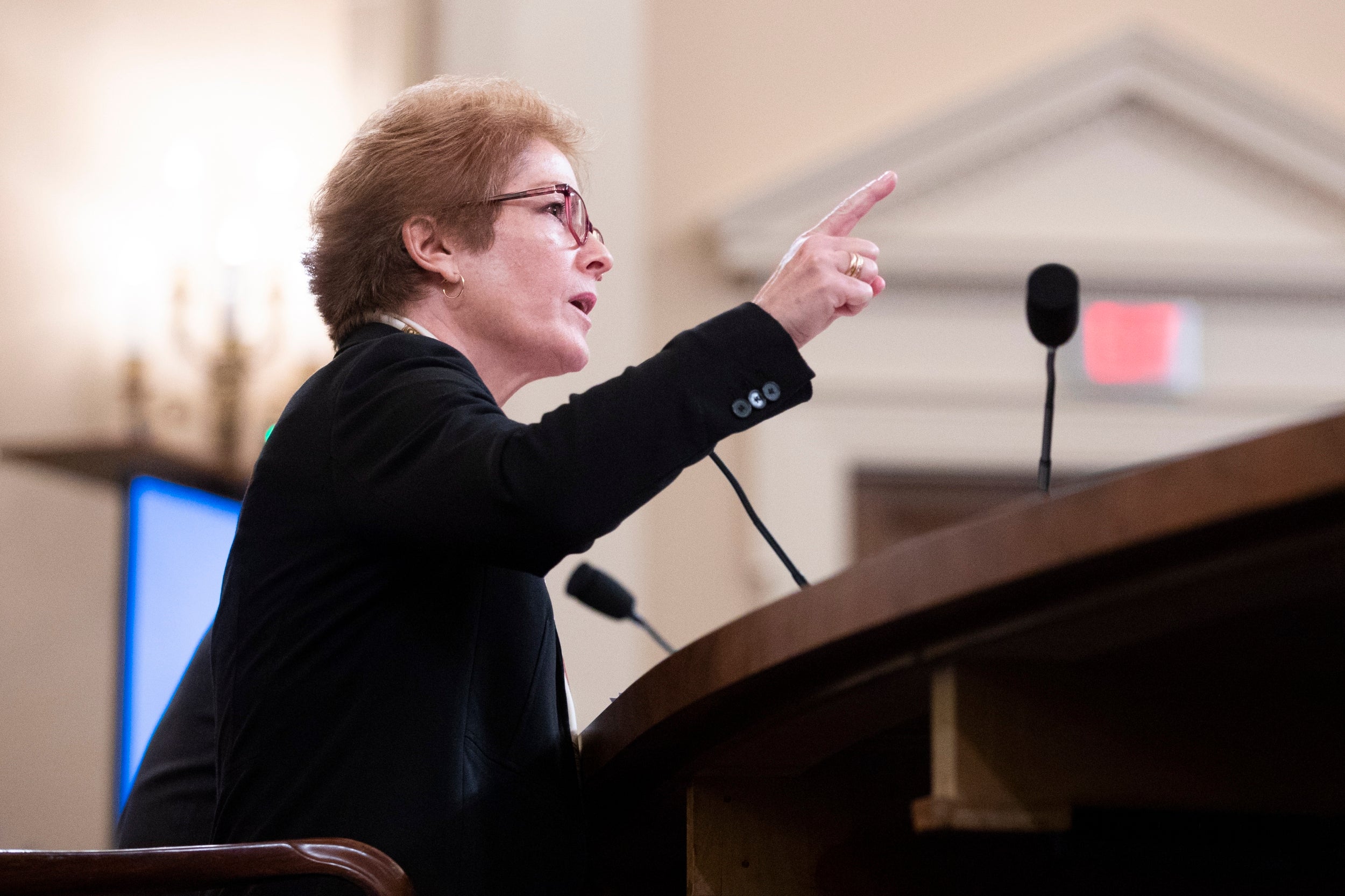 Trump launches angry attack on impeachment witness because &apos;She wouldn&apos;t hang my picture in the embassy&apos;