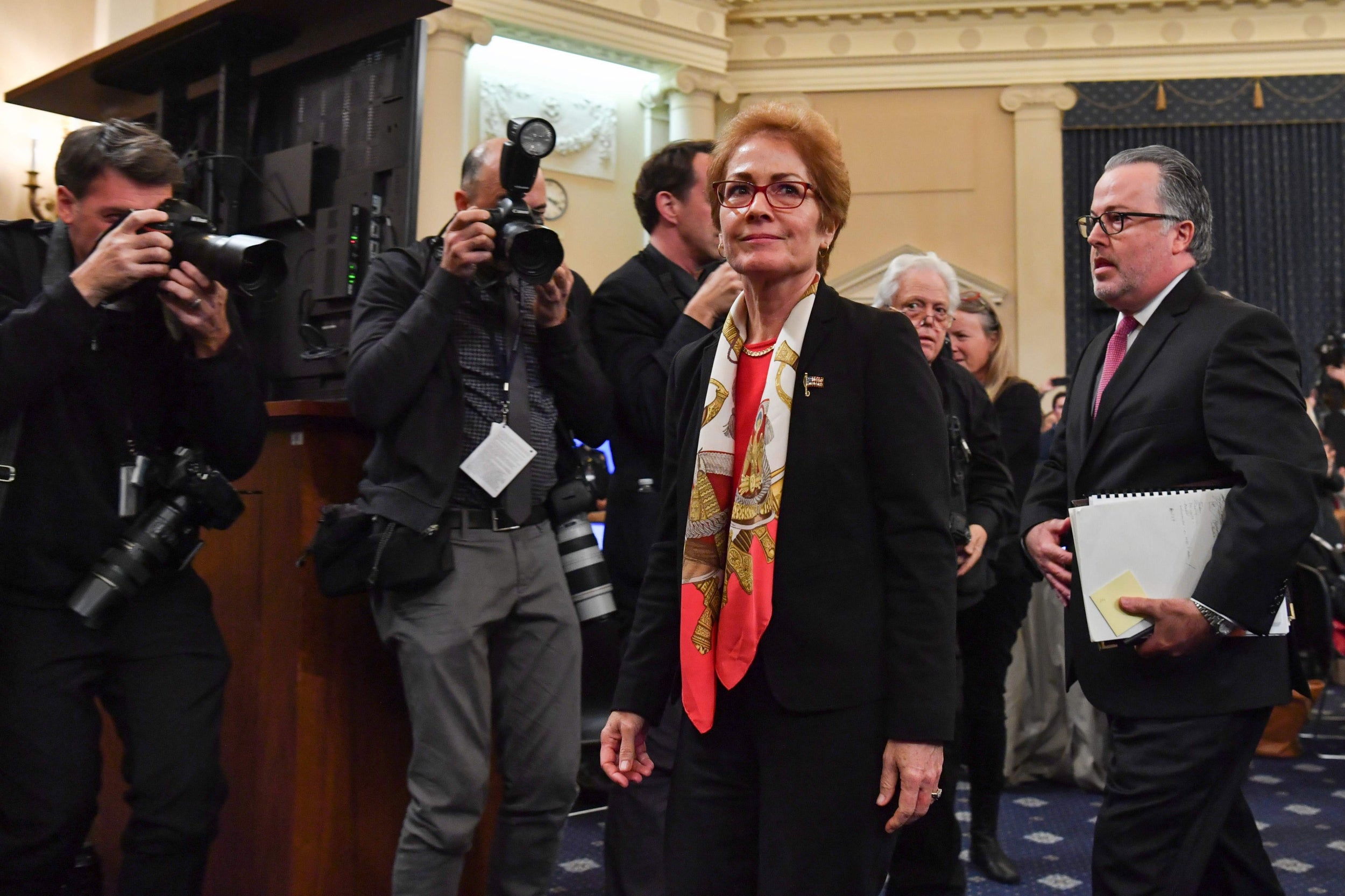 Marie Yovanovitch receives standing ovation after Trump attacks her during impeachment testimony