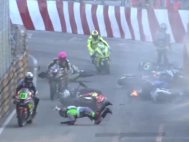 A crash halted the Macau Grand Prix