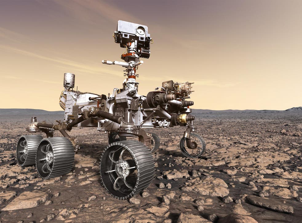 Artist's rendering of Nasa's Mars 2020 rover after landing