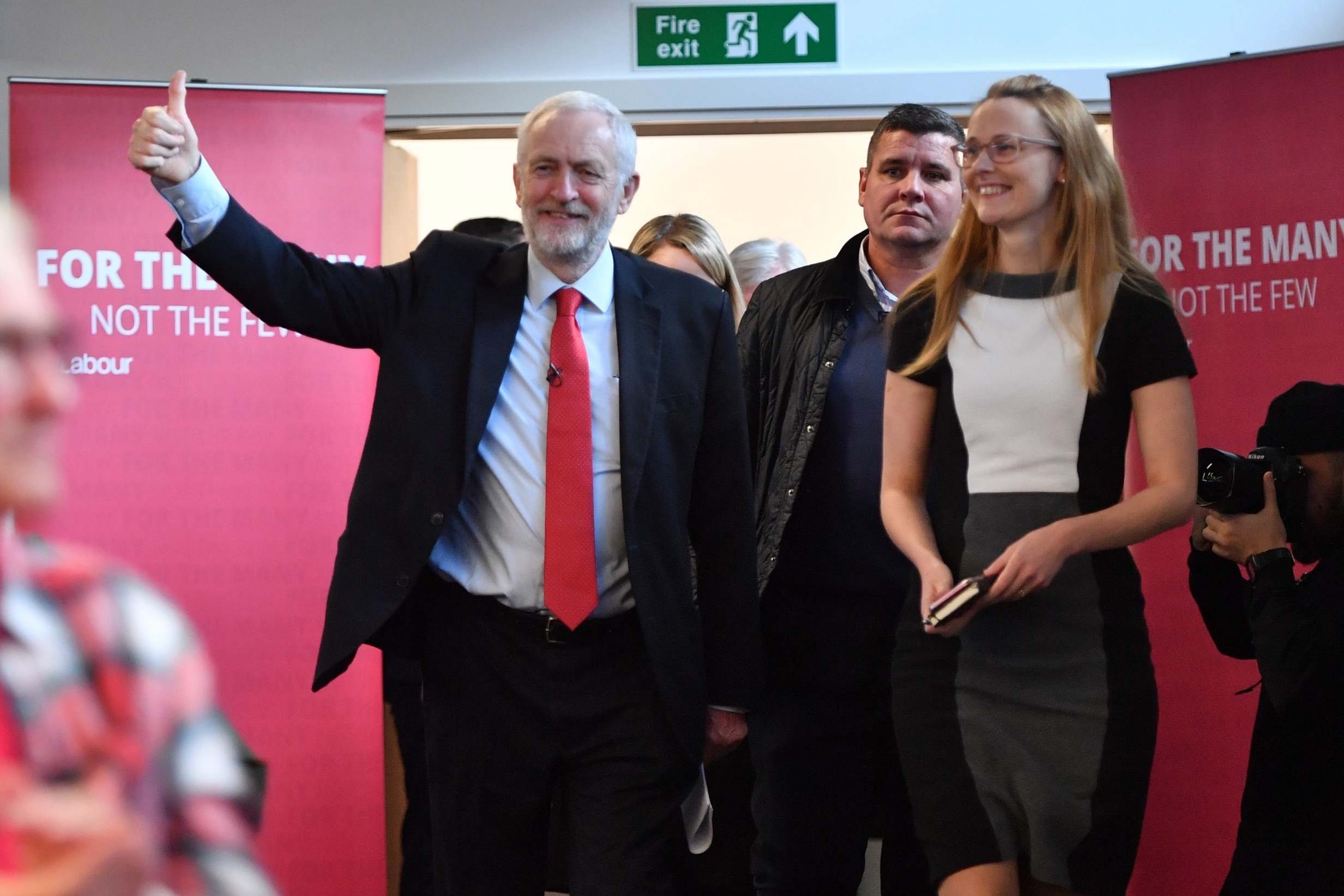 Jeremy Corbyn addresses an audience on Friday at the University of Lancaster