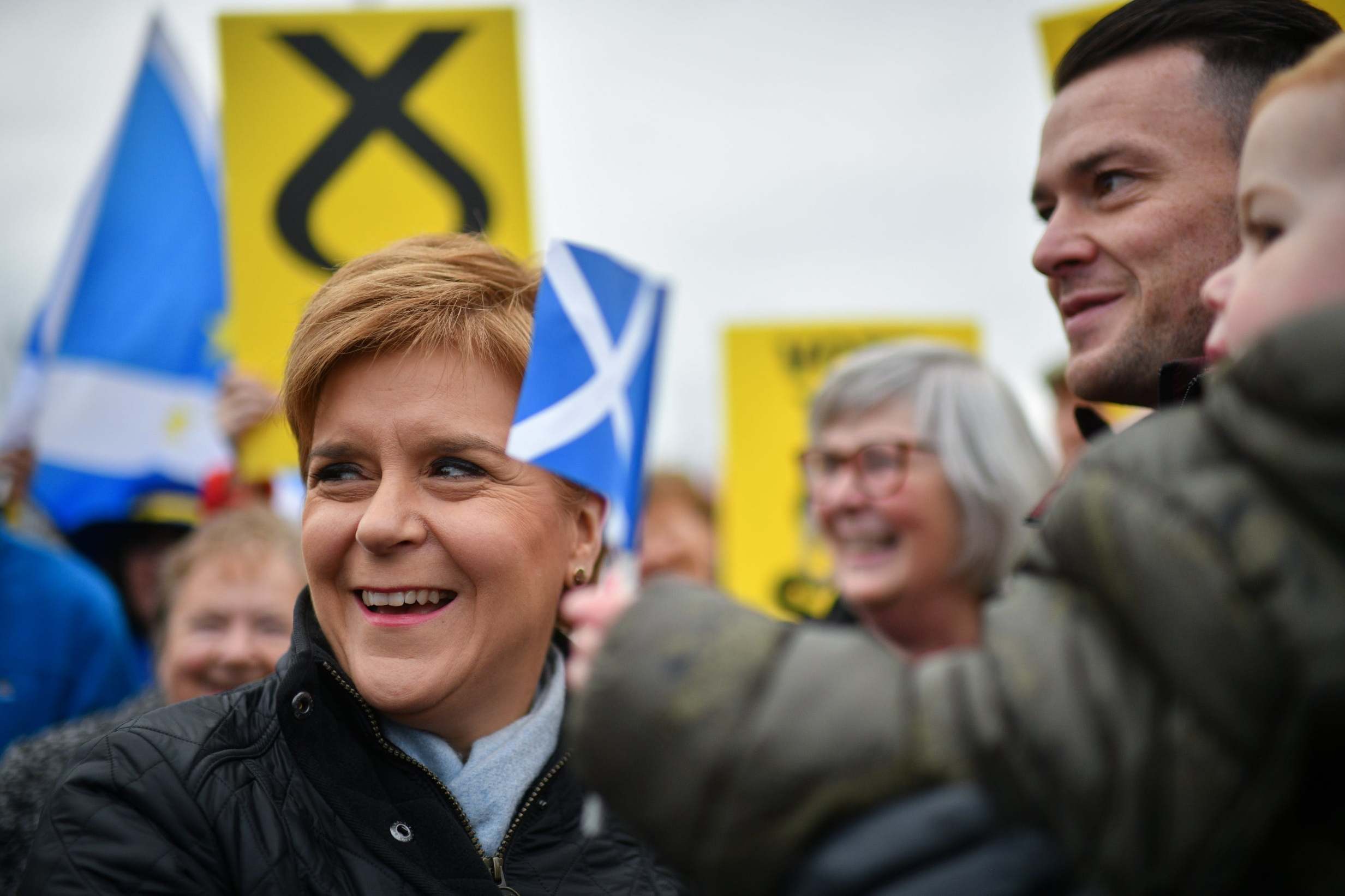 Nicola Sturgeon and Dave Doogan, SNP candidate for Angus, meet supporters on Saturday