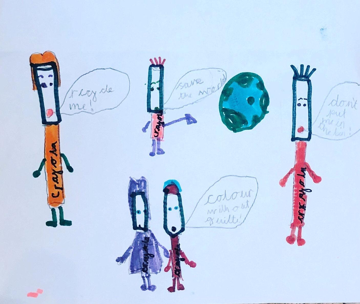 Jessie Stephenson’s drawing for recycling Crayola felt tips (SWNS)