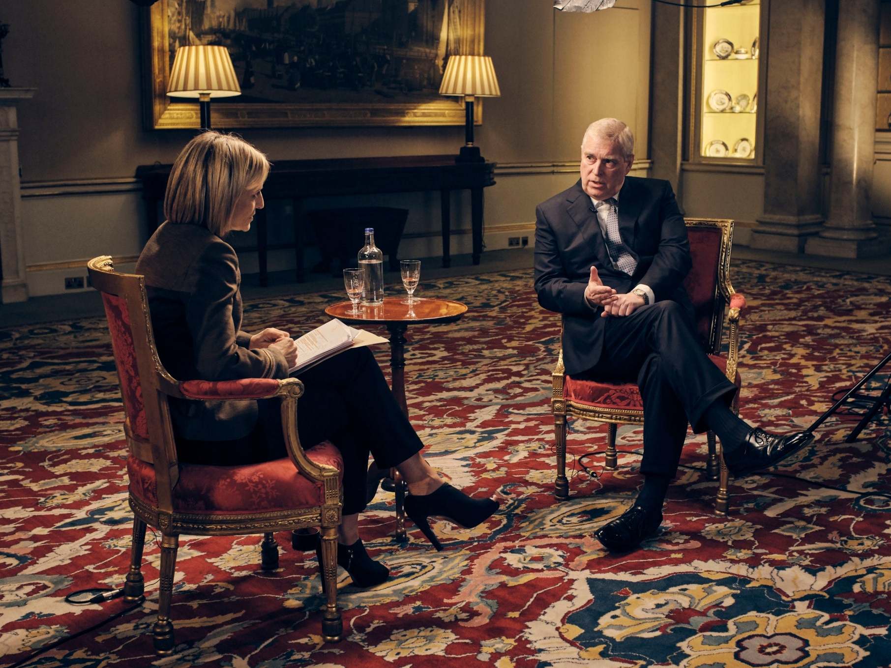 Prince Andrew speaks to the BBC’s Emily Maitlis during Saturday’s ‘Newsnight’ interview