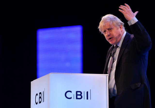 Boris Johnson speaks at the annual Confederation of British Industry (CBI) conference