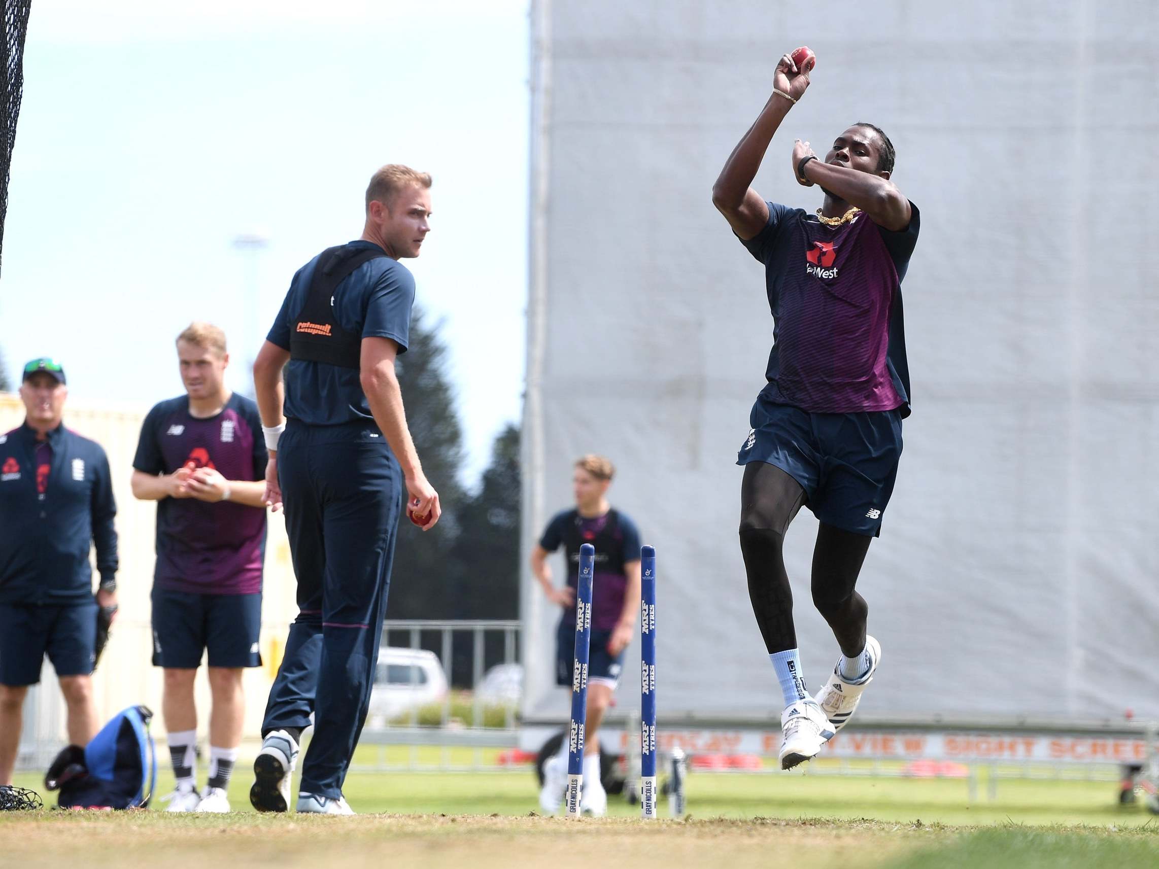 Jofra Archer in the nets at Bay Oval in Mount Maunganui