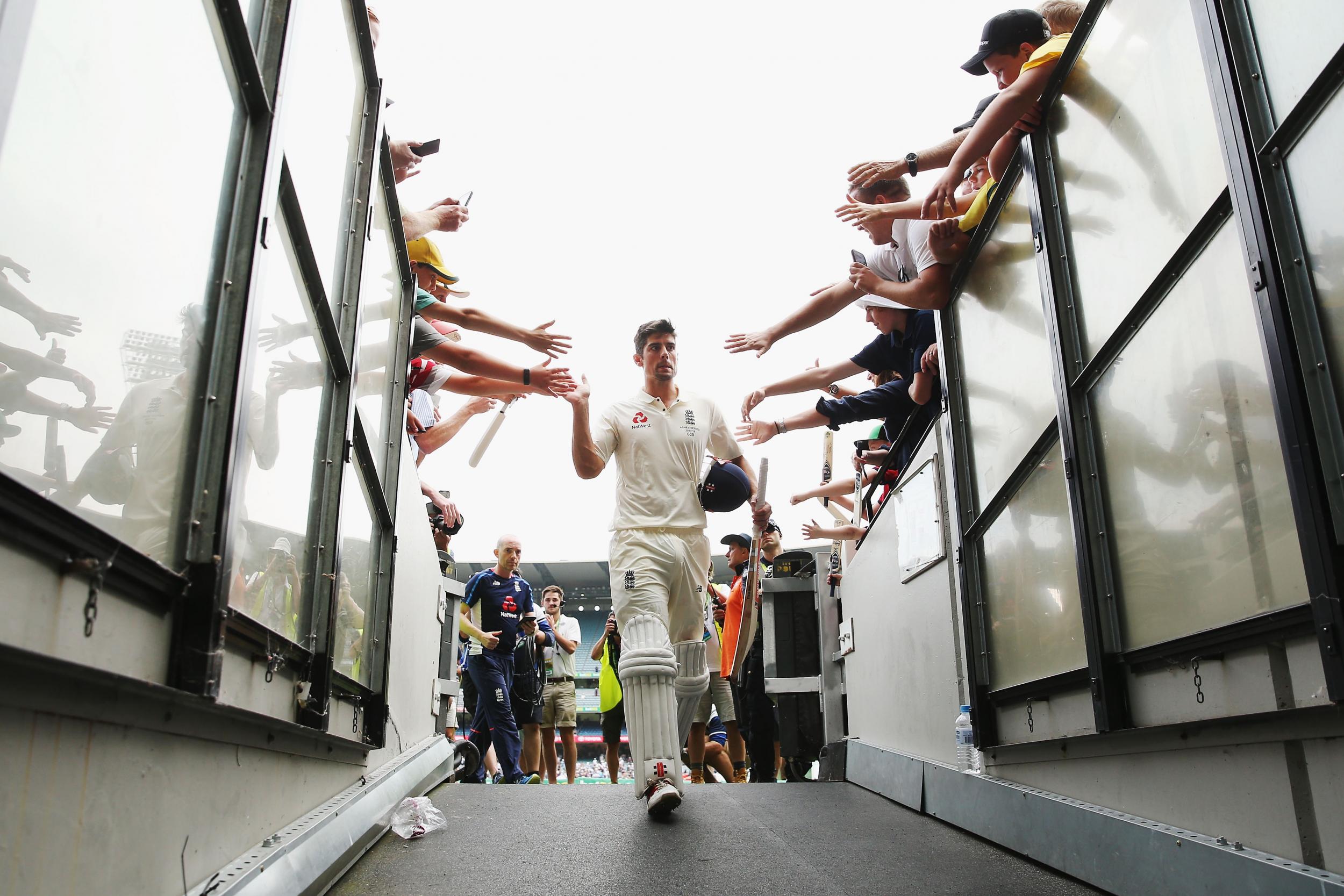 Cook after hitting an unbeaten 244 at the MCG in 2017. England lost the series 4-0