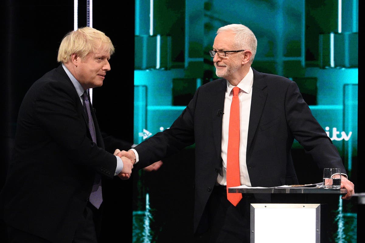 Election debate: Boris Johnson and Corbyn share awkward handshake during live TV clash