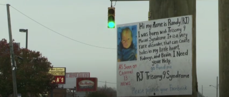 The family put up six signs asking for help (ABC13)