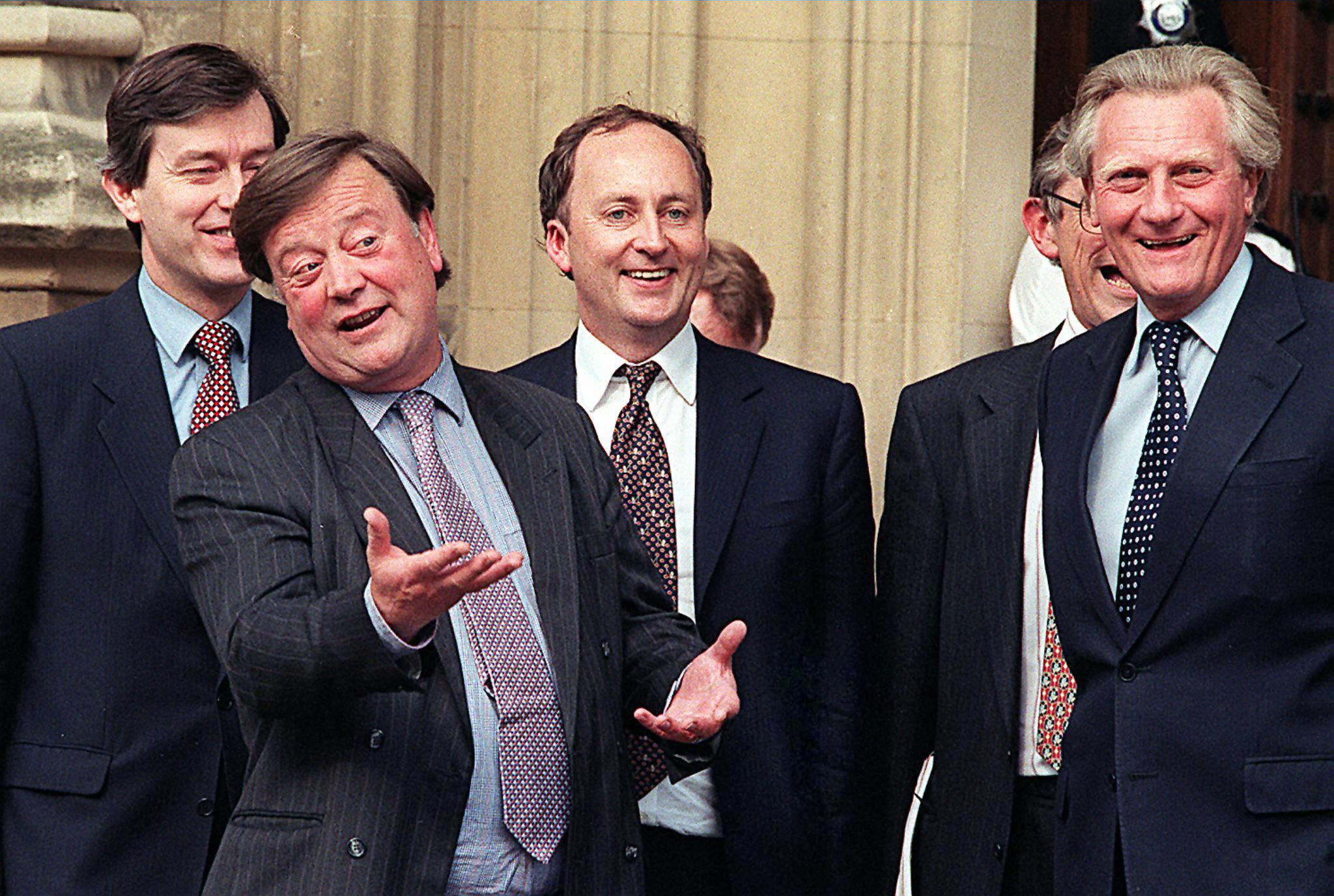 Michael Heseltine (right) and Clarke, who seemed set to become Conservative leader in 1997