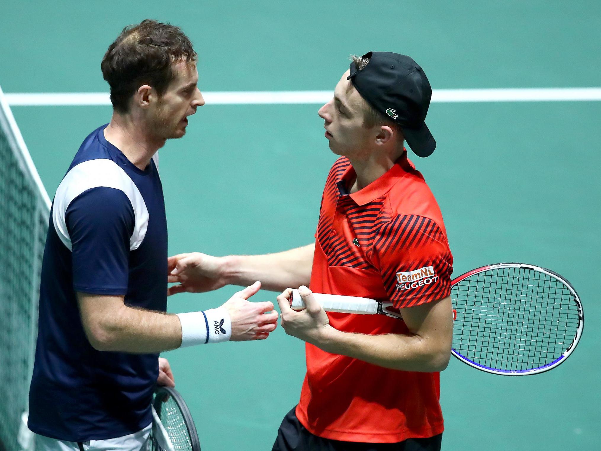 Andy Murray shakes hands with Tallon Griekspoor