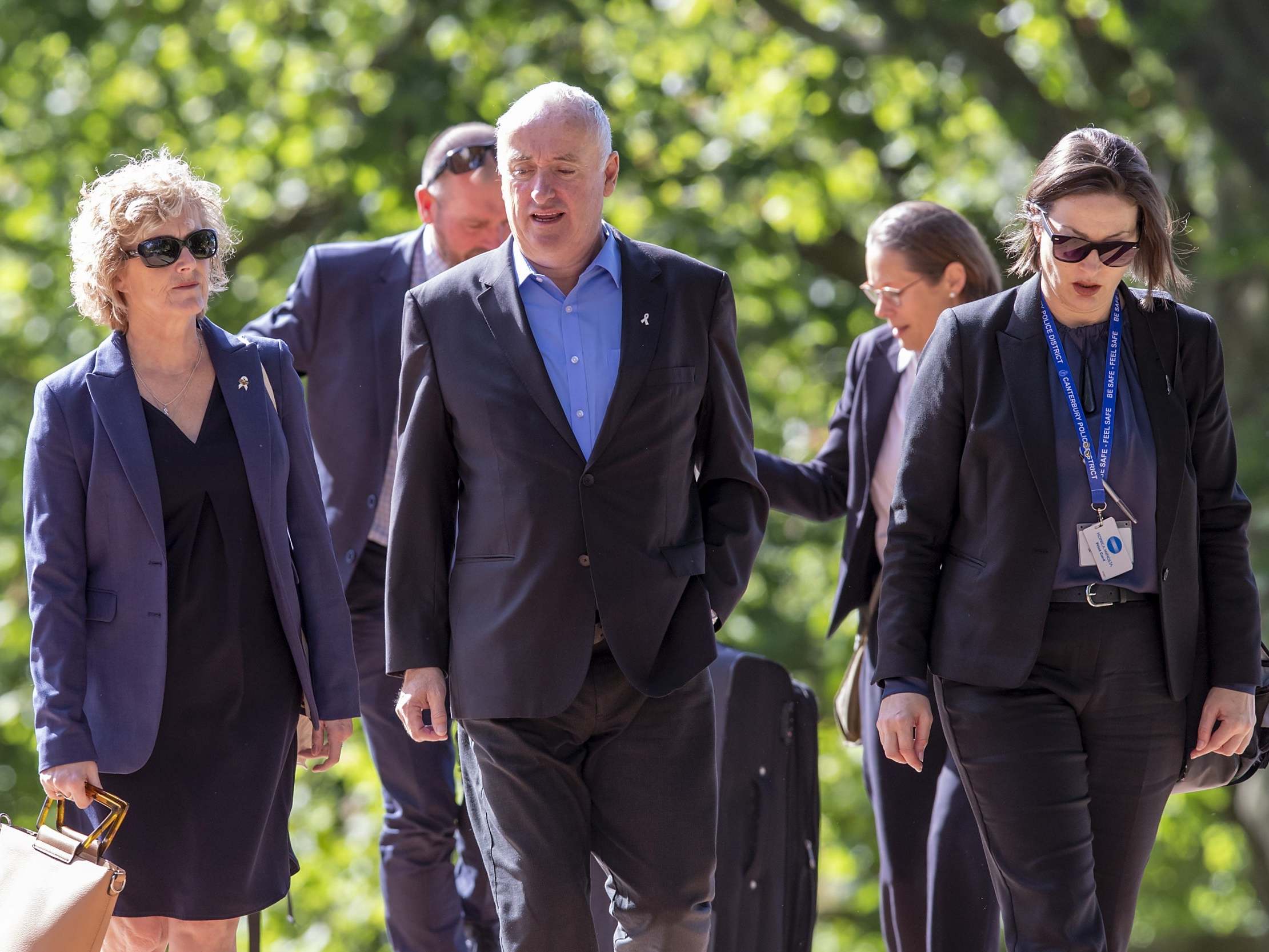 The parents of Grace Millane, David and Gillian (left), arrive at Auckland High Court in New Zealand on 21 November (Getty)