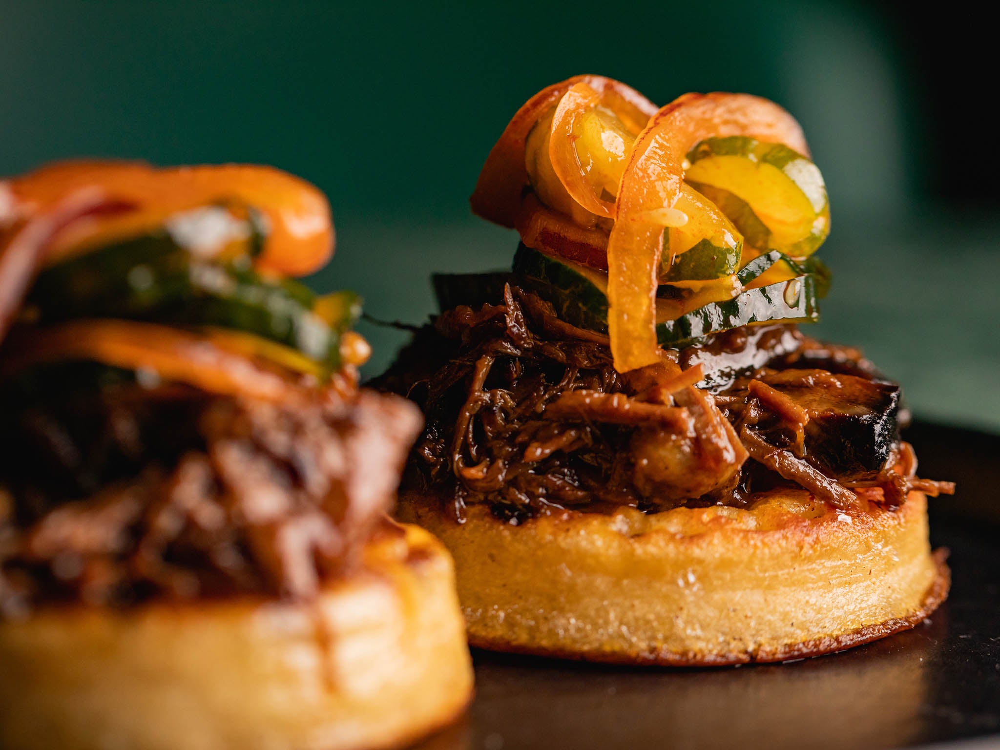 Shredded beef on crumpets is another excellent example of the restaurants brunch