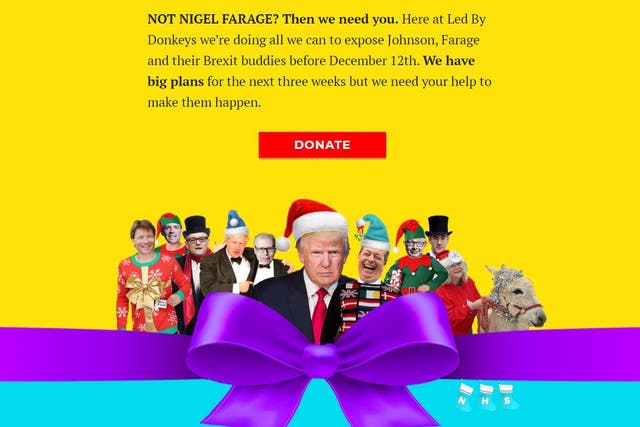 The anti-Brexit group taunted their opponent by titling the page, 'Is this your website, Mr Farage?'