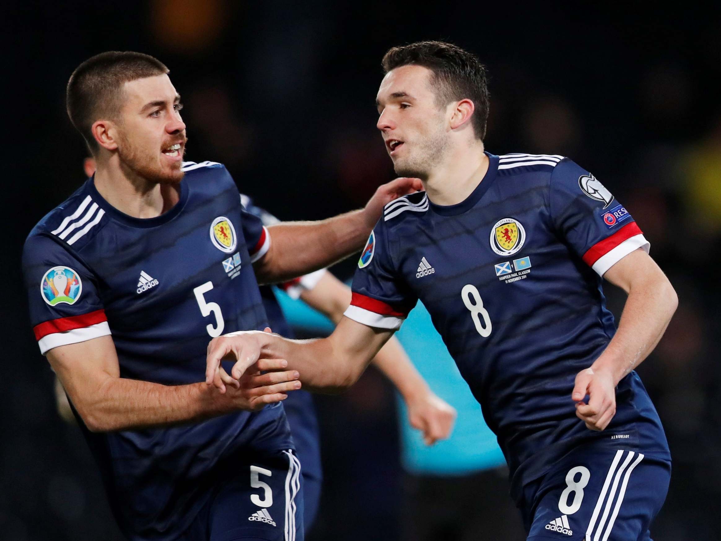 John McGinn celebrates scoring for Scotland against Kazakhstan