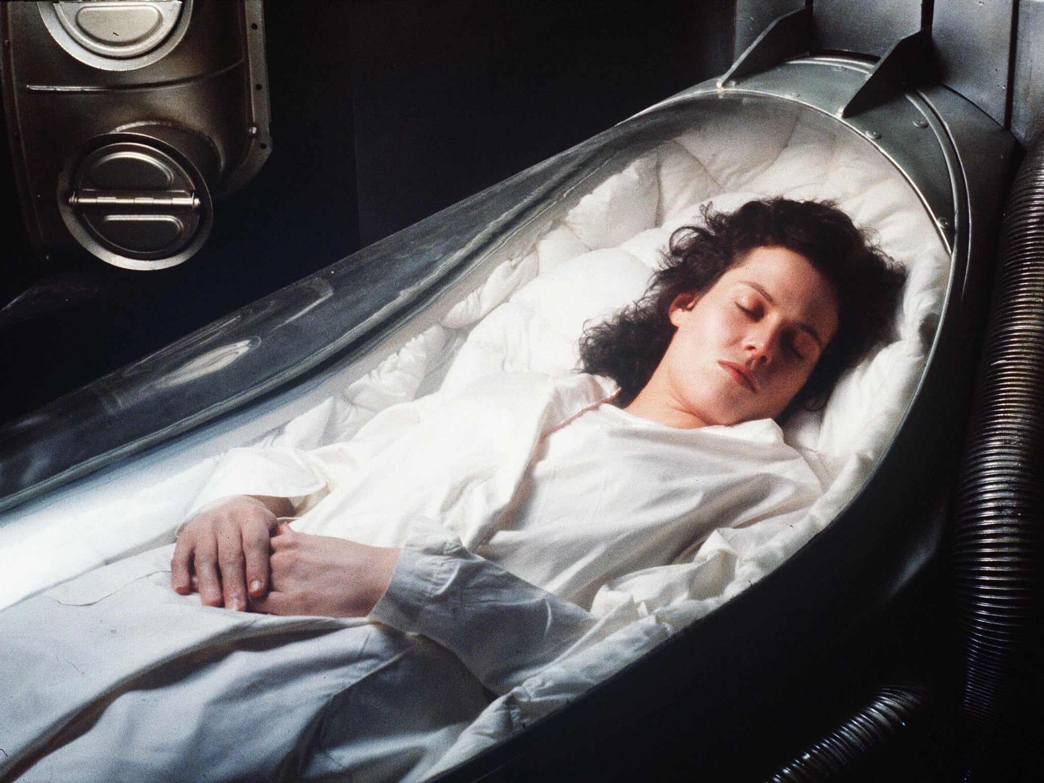The characters of Ridley Scott’s 1979 ‘Alien’ are cryogenically frozen to survive long, interstellar journeys (Rex)