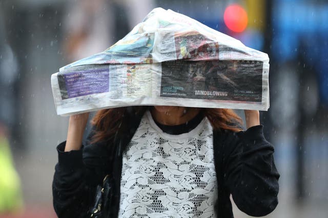 Torrential rain is forecast to sweep across the country over the weekend