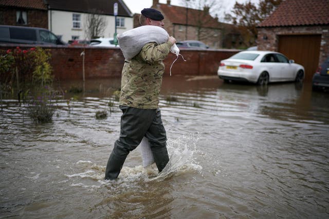 The army was called in to help flooded areas across Yorkshire and the Midlands this month