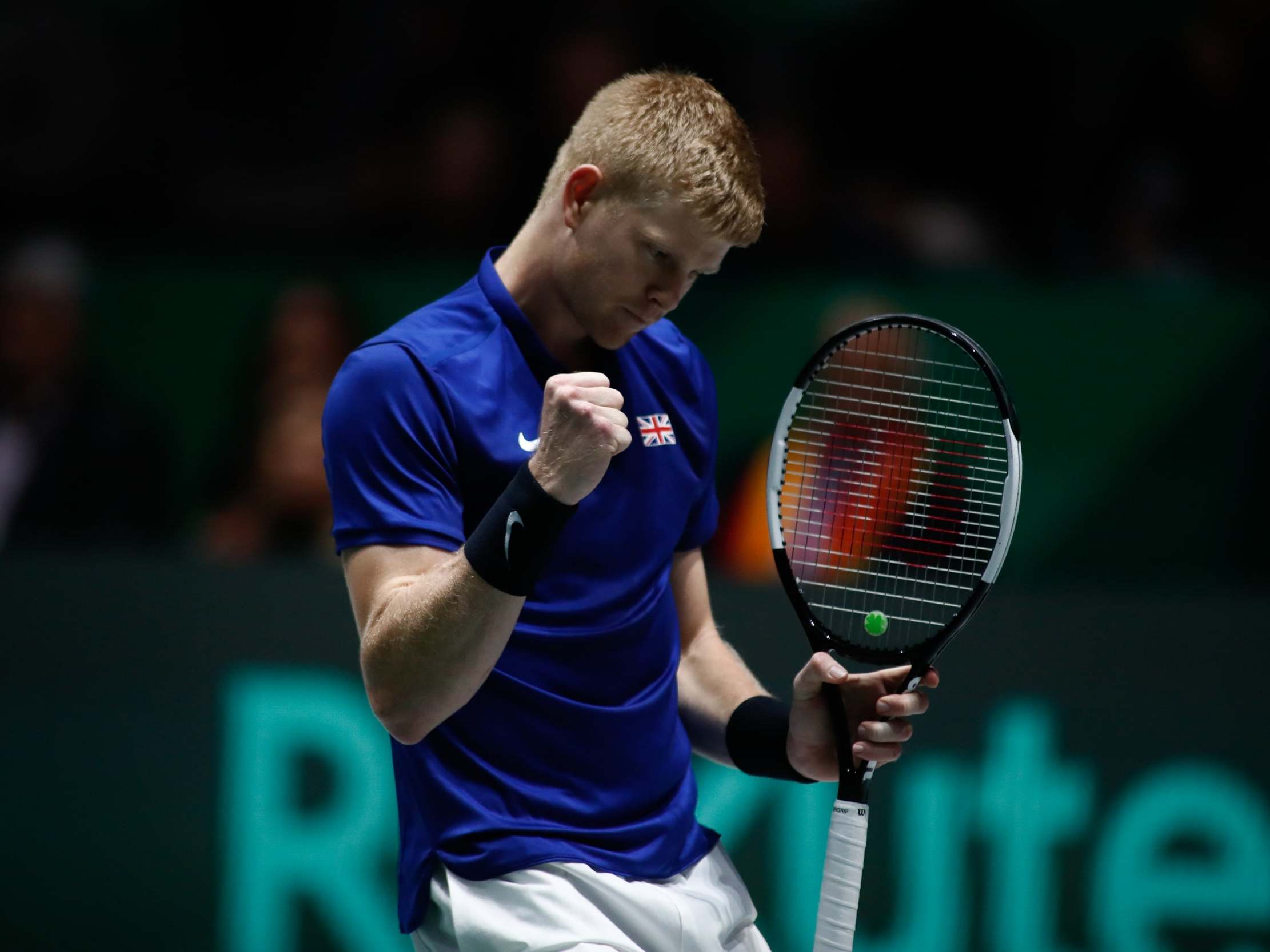 Kyle Edmund defeated Feliciano Lopez in the first singles match