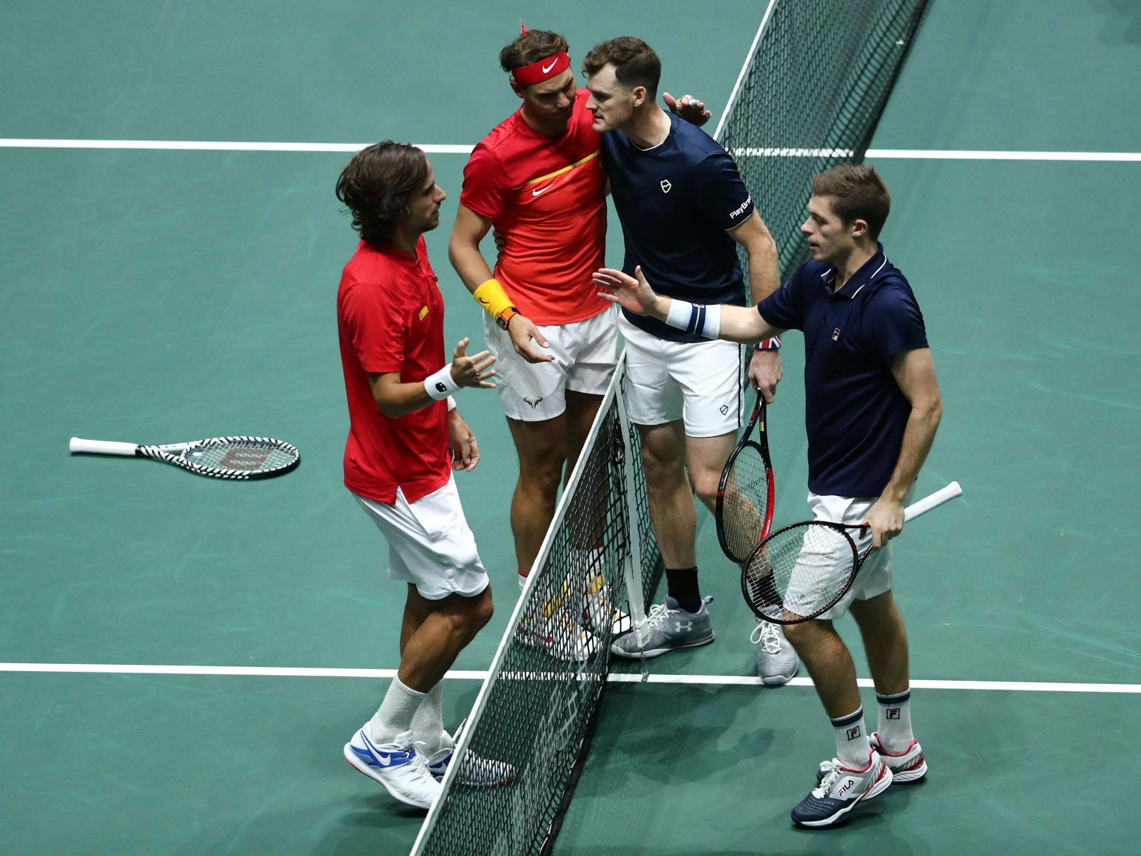 Rafael Nadal and Feliciano Lopez defeat Jamie Murray and Neal Skupski in the deciding doubles