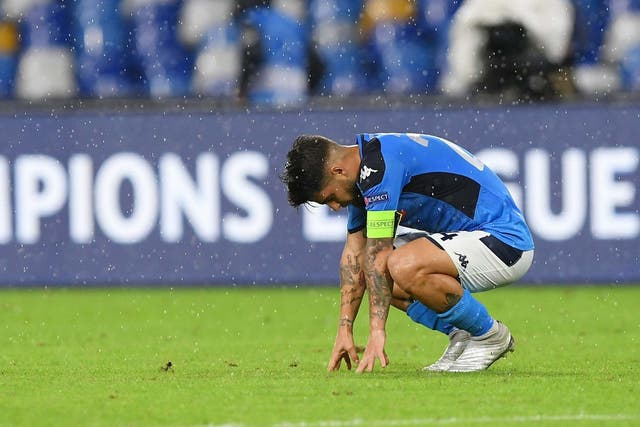 Lorenzo Insigne of SSC Napoli looks disappointed