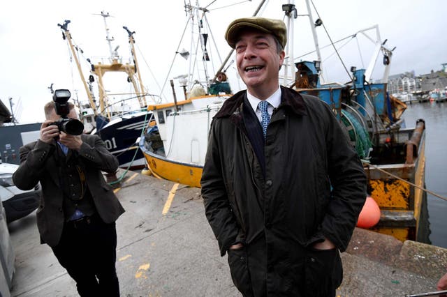 Brexit Party leader Nigel Farage on the campaign trail in 2019