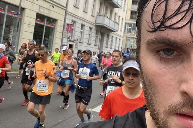 Man on a mission: in pursuit of the finish line in Berlin