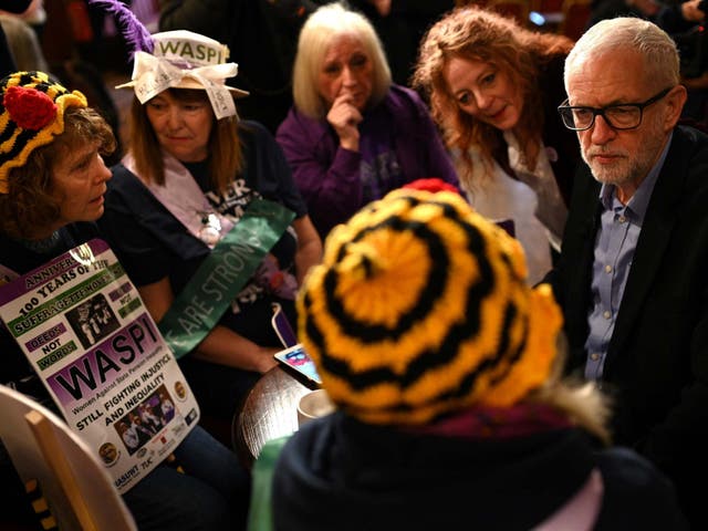 Mr Corbyn also met a group of Waspi women in Renishaw, north-east Derbyshire, and told them he was 'proud' of the policy