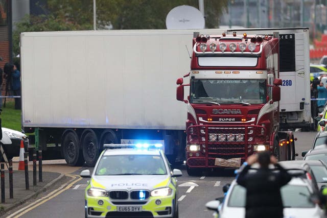 Thirty-nine people were found dead in the lorry in Grays, Essex